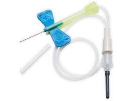 Blood Collection Set, Safety Push Button Retracting Needle, 23G x ¾" Needle, 12" Tubing, Luer Adapter, 50/bx