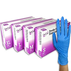 Exam Glove, Nitrile, Large, Textured Fingers, Blue, PF X-Small