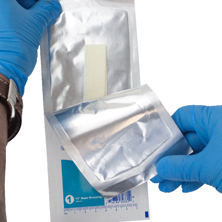 DynaGinate AG - Silver Calcium Alginate Rope Dressing, 1/4" x 12", 5/Box, 10/Case