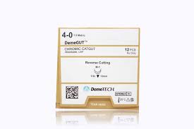 4-0 DemeTECH DemeGUT Chromic 18" G-3 Reverse Cutting, Double Armed 12/Box