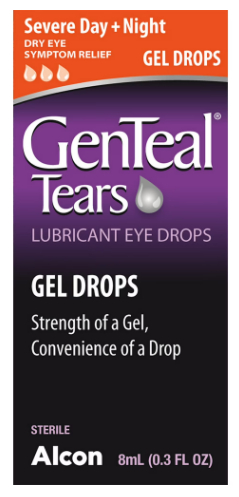 GenTeal Tears Severe Day + Night Gel Lubricant Eye Drops, 0.3 fl oz