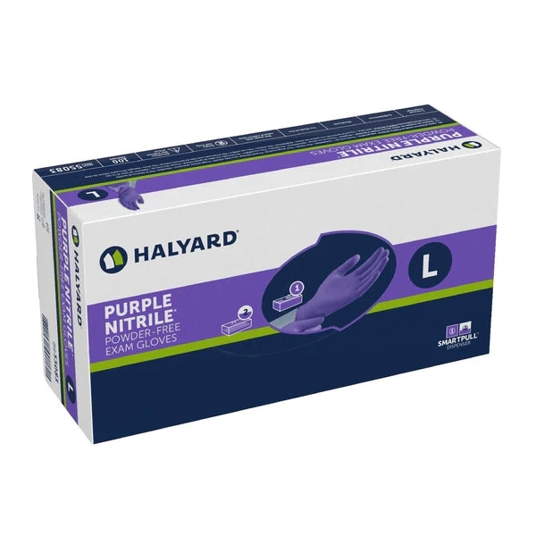 Halyard Purple Nitrile Exam Gloves Large